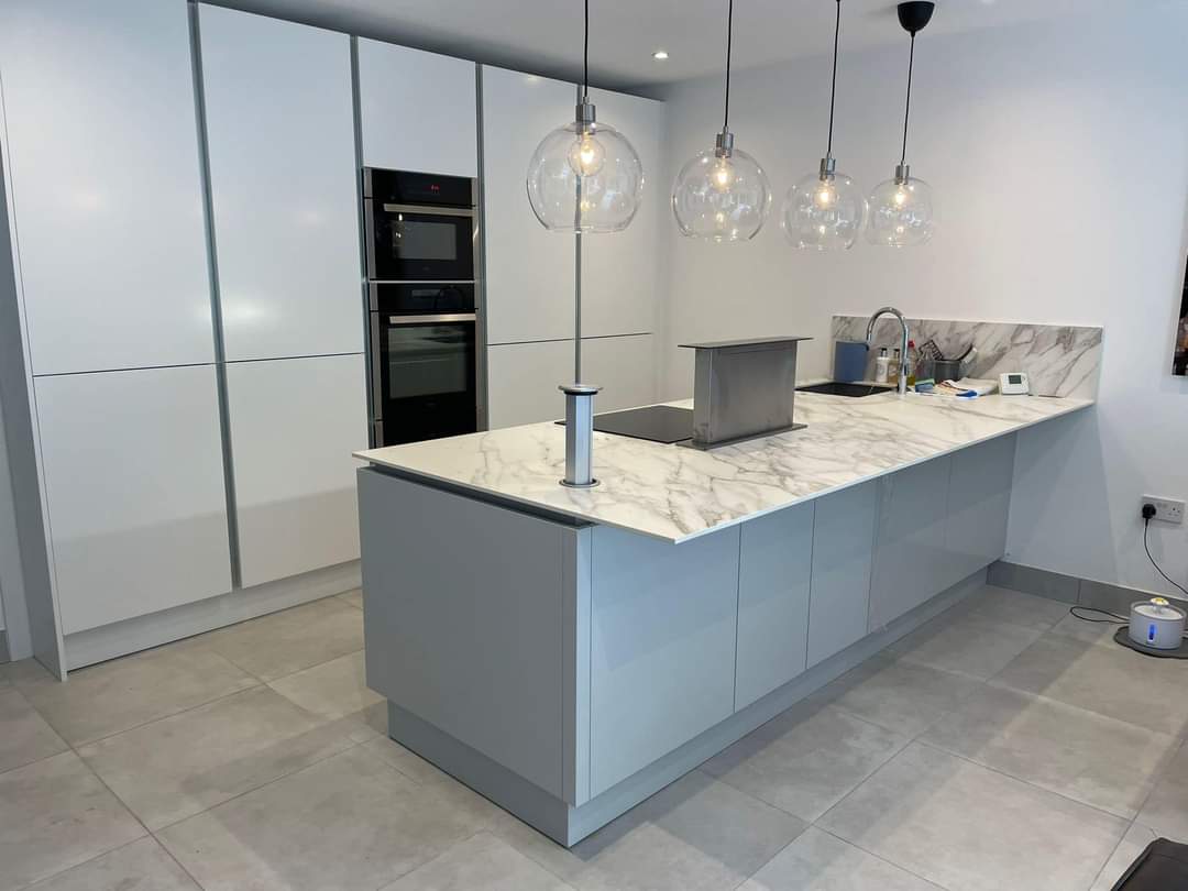 Minimalist White Kitchen, Salford